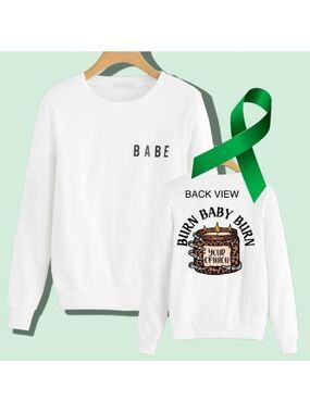 Your Opinion Can Burn “babe” mental health graphic crewneck sweatshirt large
